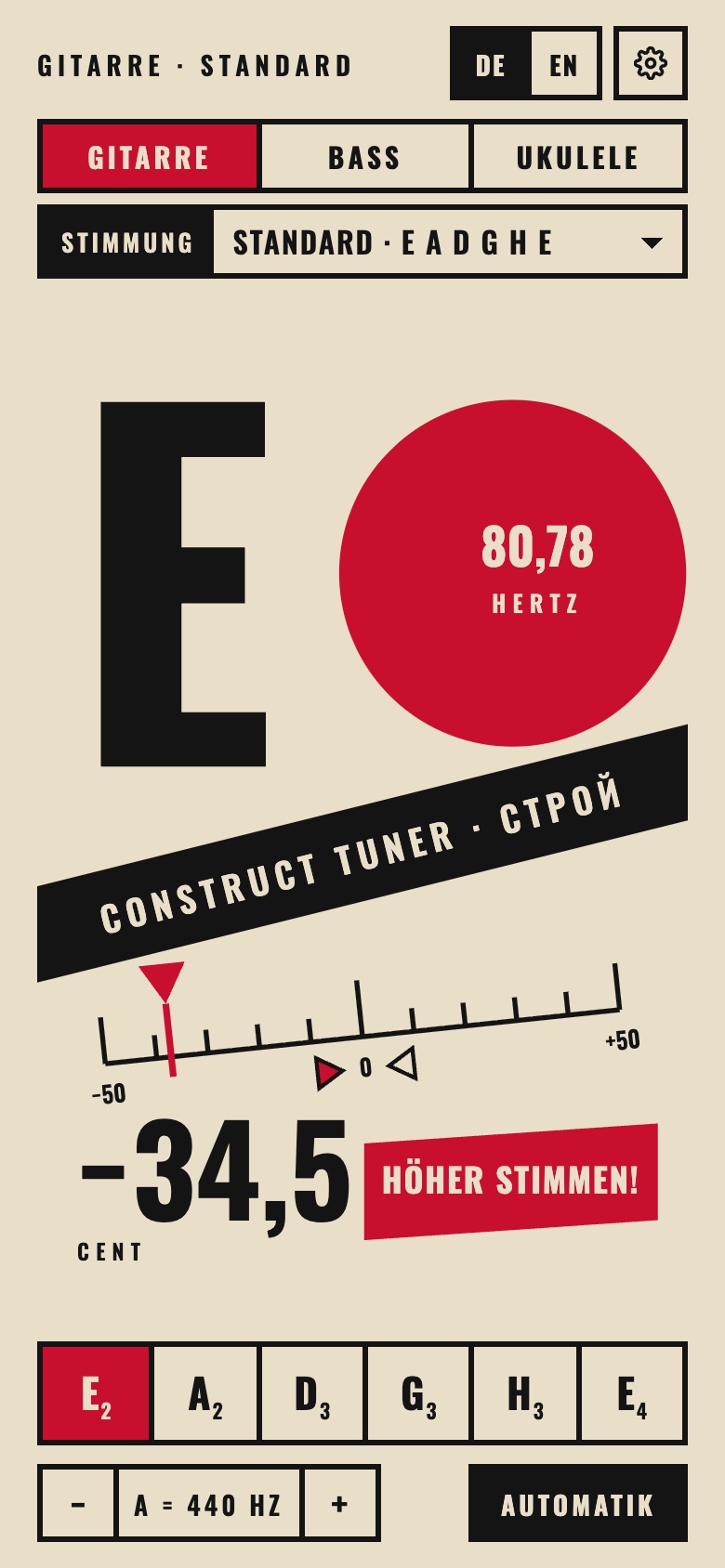 Construct Tuner im Stil des Konstruktivismus